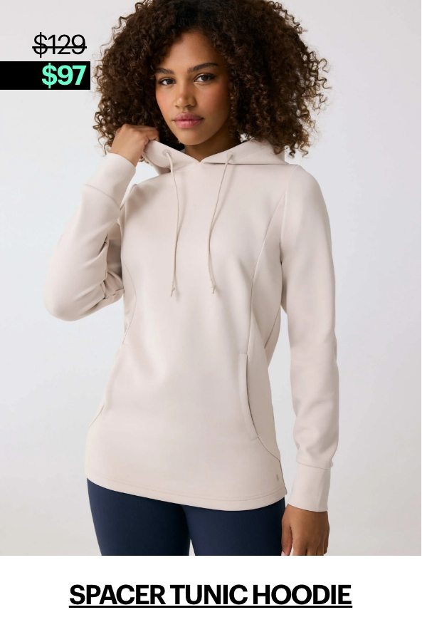 Spacer Long Sleeve Tunic Hoodie 