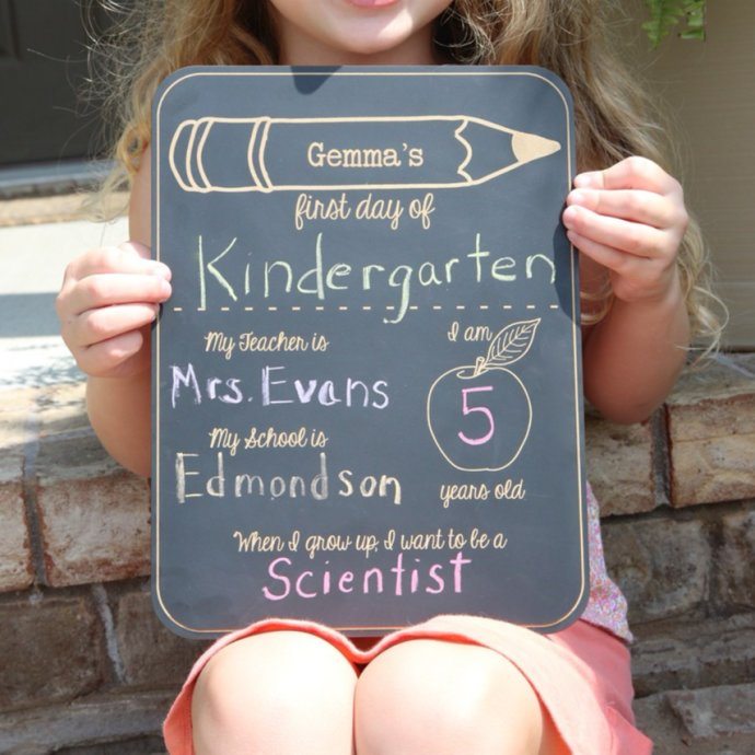 Personalized First Day of School Chalkboard