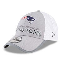 Men's New England Patriots New Era Heather Gray 2017 AFC Champions Trophy Collection Locker Room 9FORTY Adjustable Hat