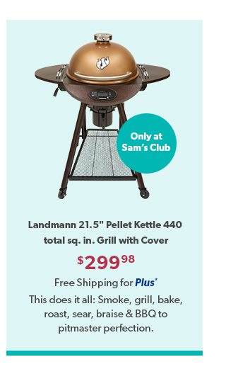 Landmann 21.5" Pellet Kettle 440 total sq. in. Grill with Cover. Free Shipping for Plus*