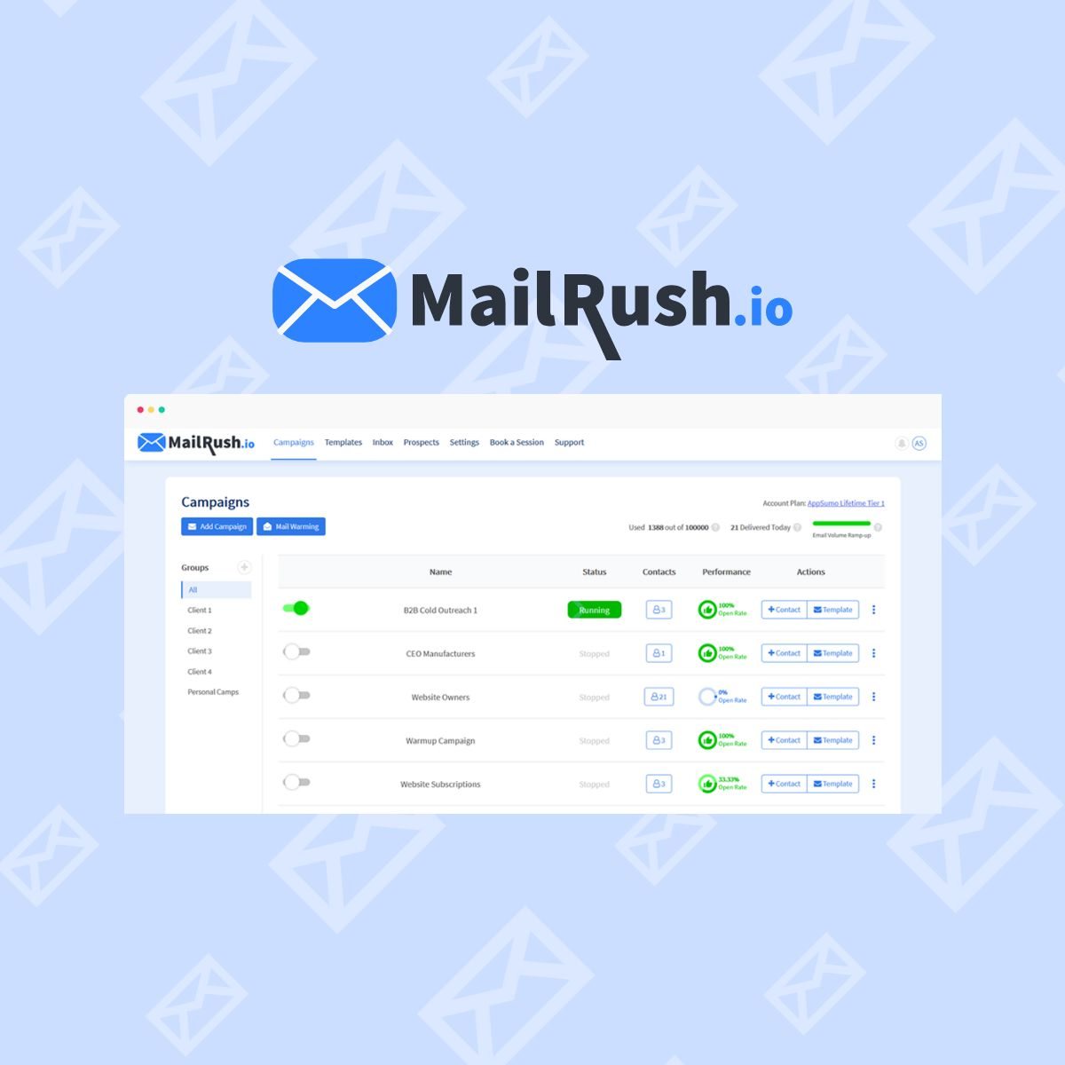 Lifetime access to MailRush