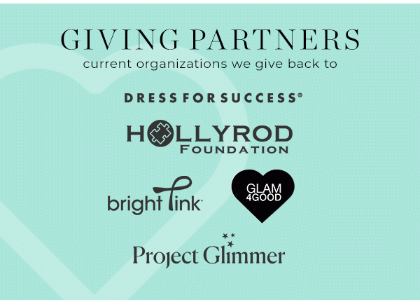 Giving Partners current organizations we give back to: