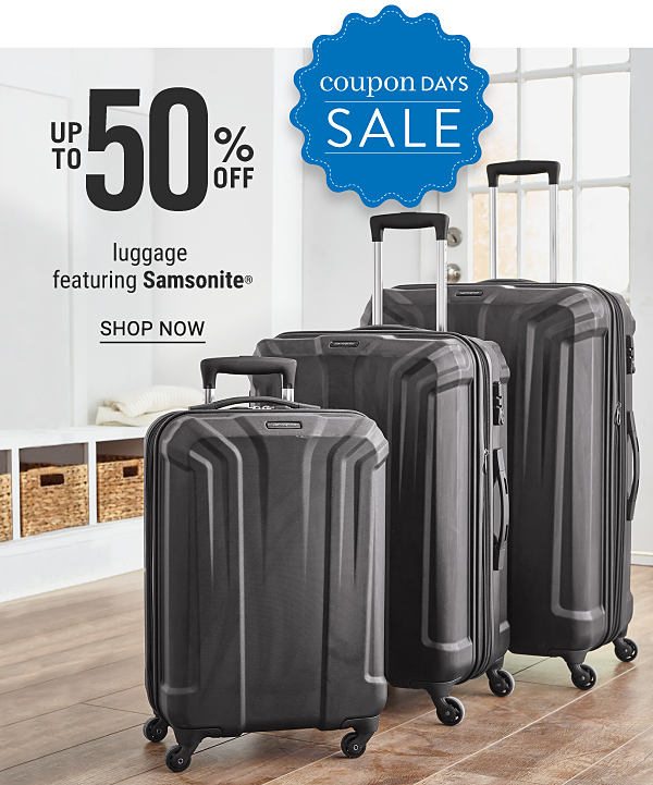 COUPON DAYS SALE - Up to 50% off luggage featuring Samsonite. Shop Now.