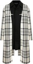 Oversized Check-Panel Coat
