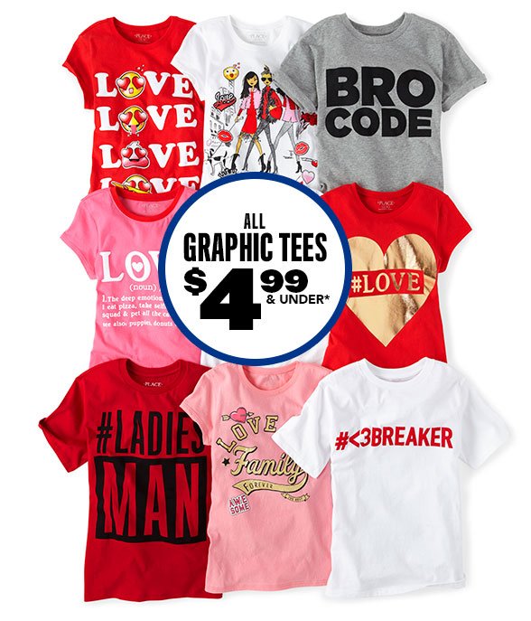 All Graphic Tees $4.99 & Under