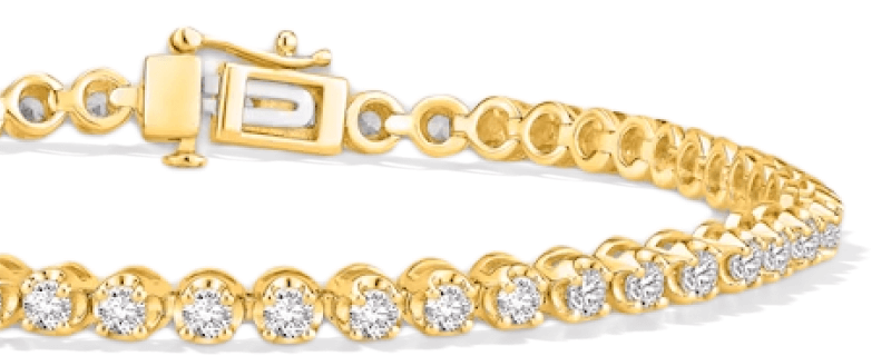 Lab-Grown Diamonds by KAY Tennis Bracelet 3 ct tw 14K Yellow Gold 7''