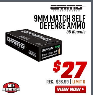 Ammo, Inc. 9mm Match Self Defense Ammo