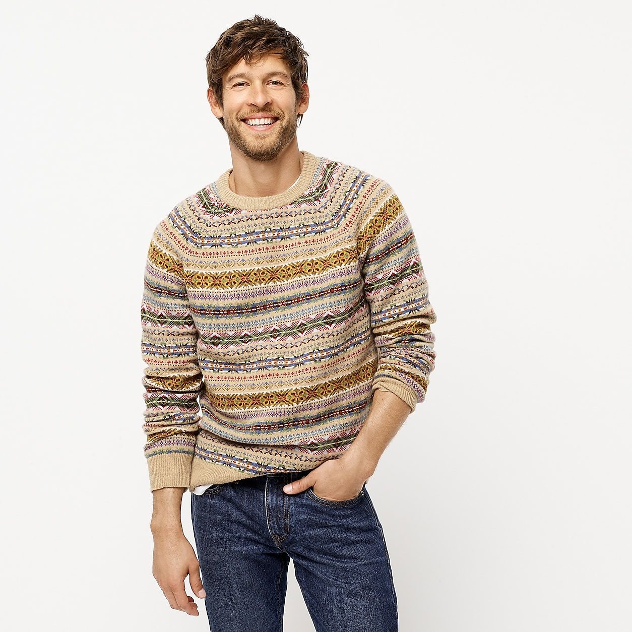 Fair Isle lambswool crewneck sweater