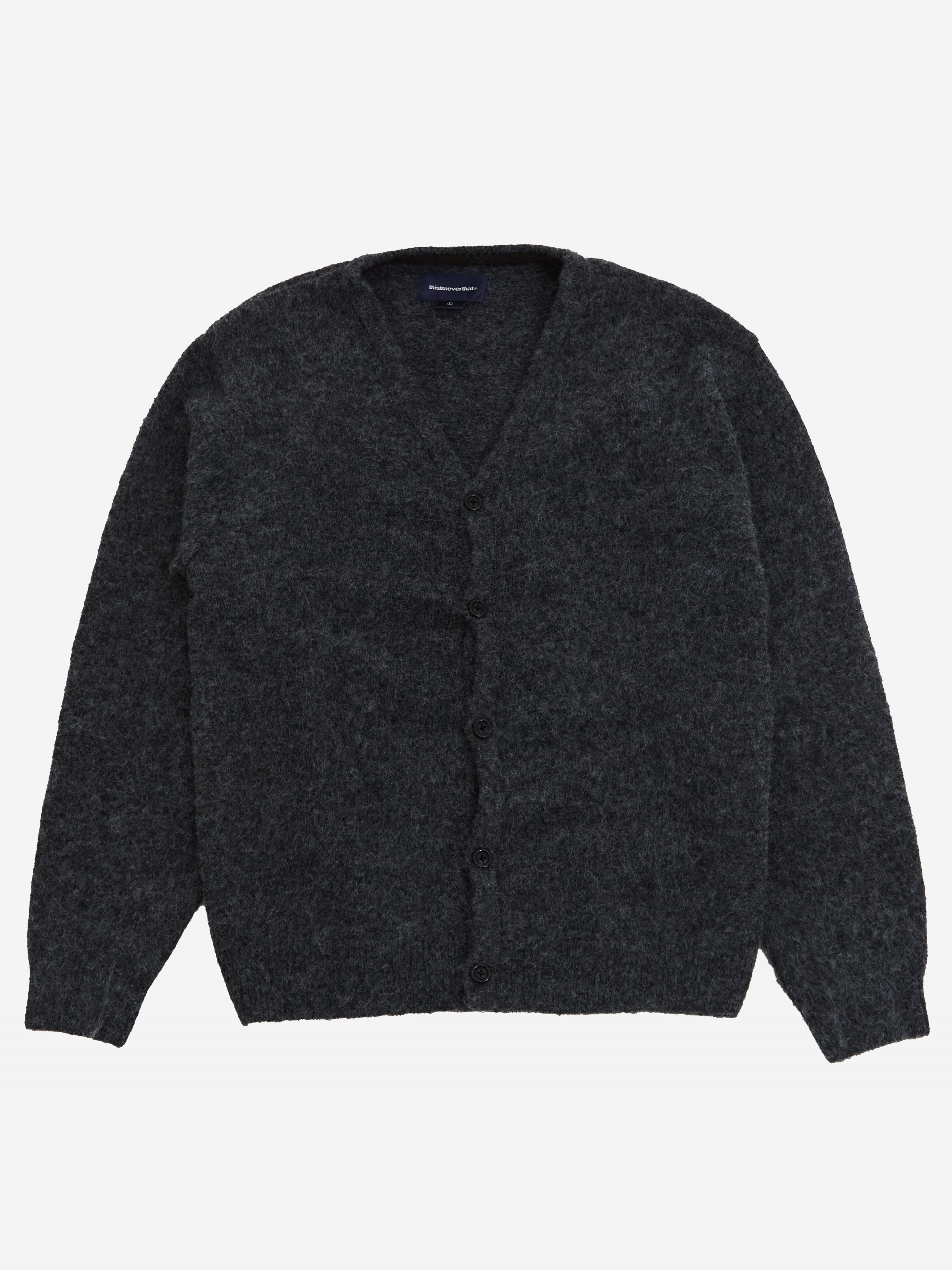 Image of thisisneverthat Hairy Knit Cardigan - Charcoal