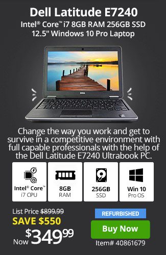 Dell Latitude E7240 i7 8GB 256SSD w/ 1yr Warranty | 40861679 | Shop Now