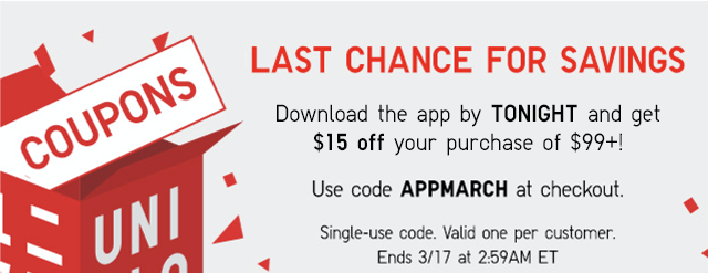 LAST CHANCE FOR SAVINGS