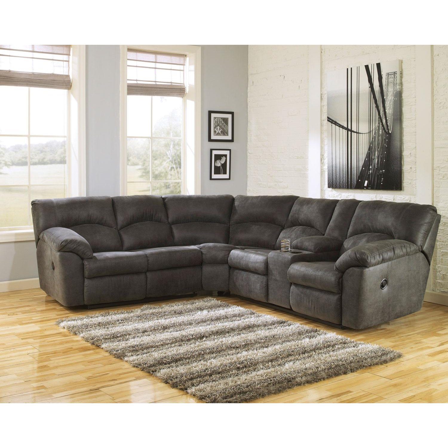 Tambo Pewter Gray 2 Piece Reclining Sectional Sofa