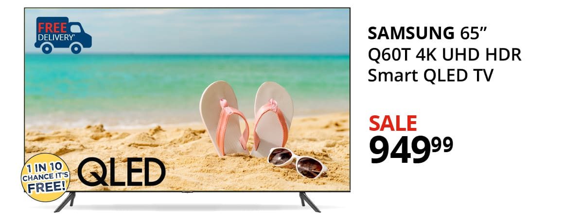 SAMSUNG 65” Q60T 4K UHD HDR Smart QLED TV SALE $949.99