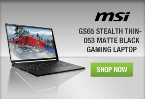 Shop MSI GS65 Stealth THIN-053 Matte Black Gaming Laptop