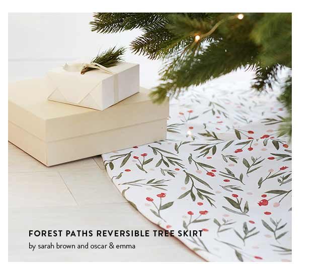 Forest Paths Reversible Tree Skirt by Sarah Brown and Oscar and Emma