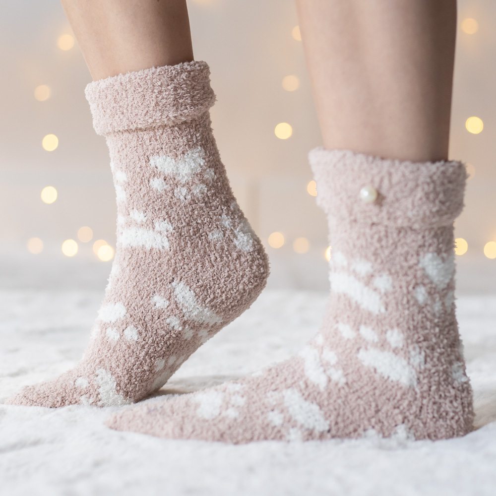 Image of Warm 'n Fuzzy Paws Tan Socks