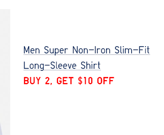 MEN SUPER NON-IRON SLIM-FIT LONG-SLEEVE SHIRT - BUY 2, GET $5 OFF