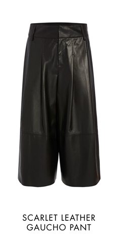 SCARLET LEATHER GAUCHO PANT