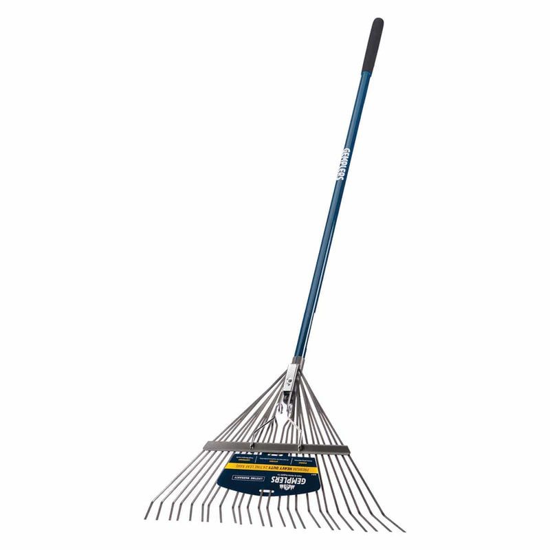 Gemplers 24-Tine Spring Brace Steel Leaf Rake with Fiberglass Handle