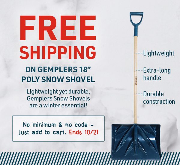 Free Shipping on Gemplers 18" Poly Snow Shovel