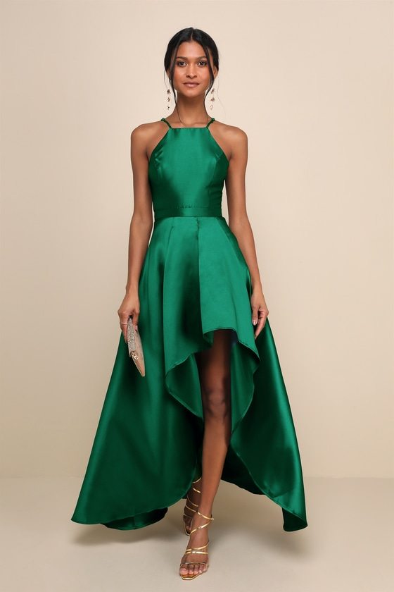 Image of Broadway Show Emerald Green High-Low Gown