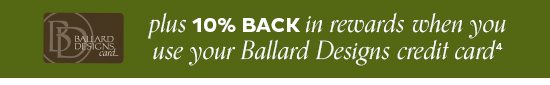 10% Back in Rewards When You Use Your Ballard Designs Credit Card4