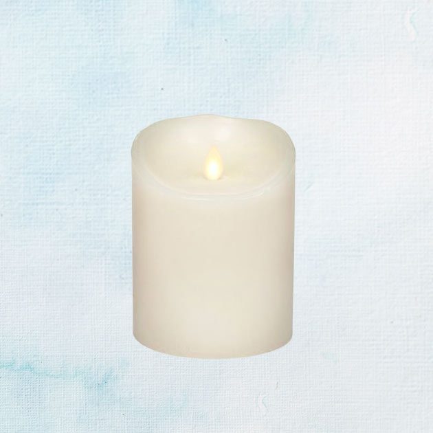 Luminara® Real Flame-Effect 4-Inch Pillar Candle