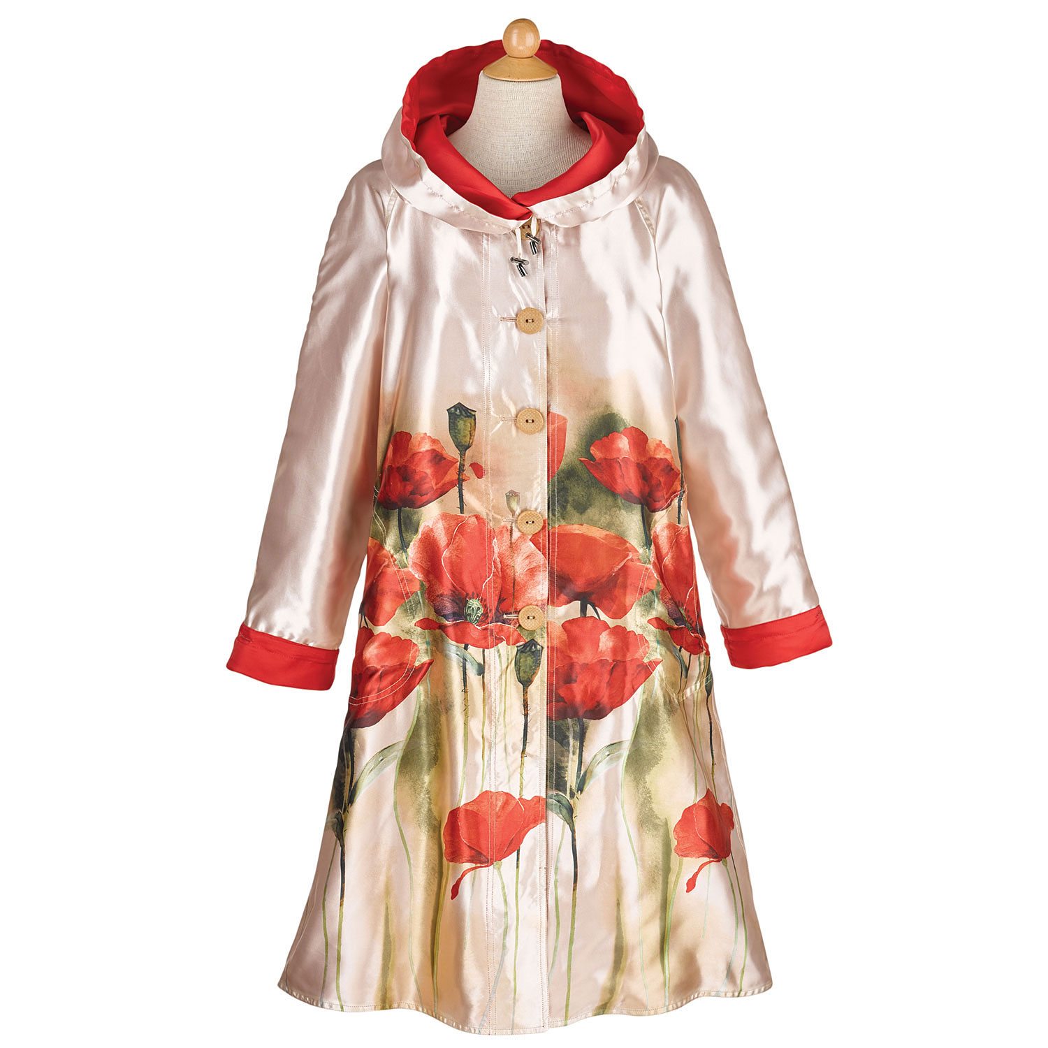 Reversible Poppies Raincoat