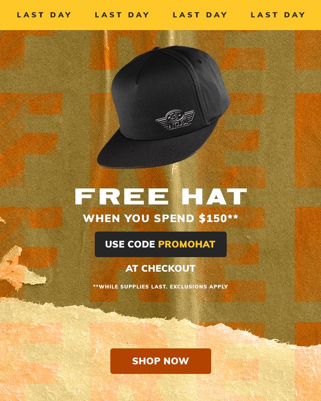 Free hat when you spend $150