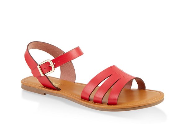 Cut Out Ankle Strap Sandals