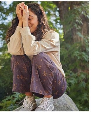 Raisin Stitch Print - Chaka Wide Leg Pant