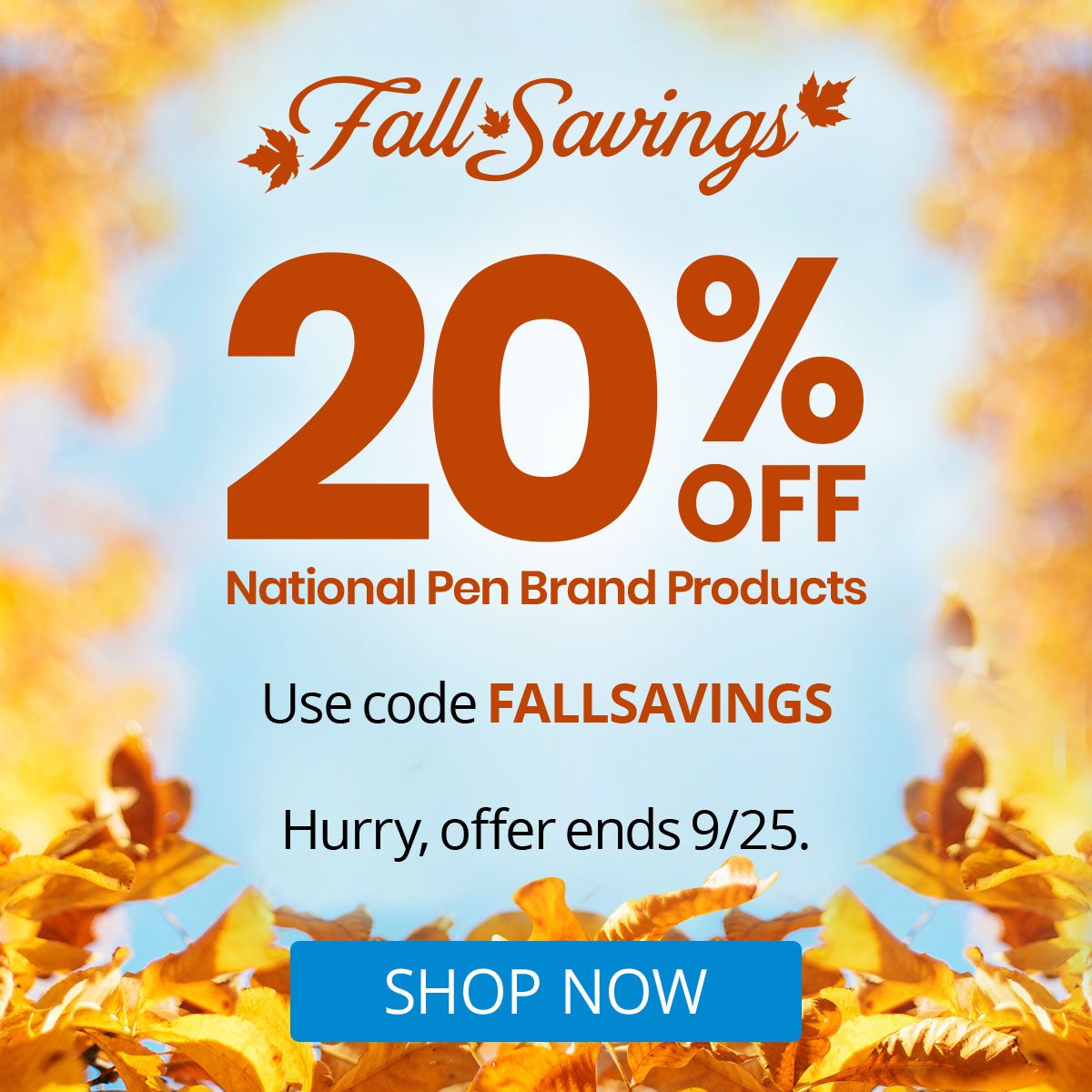 Fall Savings - 20% Off