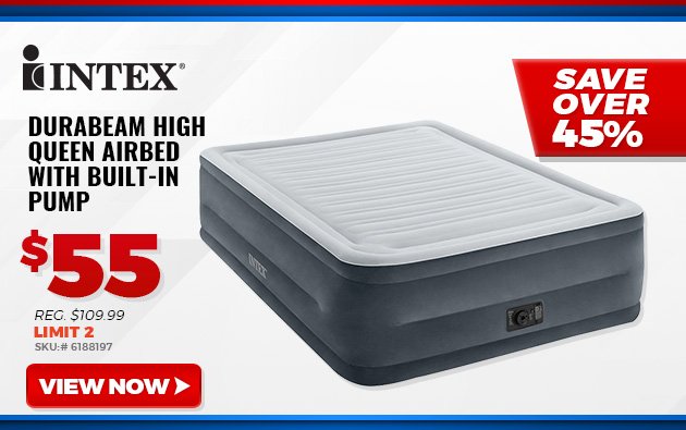 Intex Durabeam High Queen Airbed With Built-In Pump