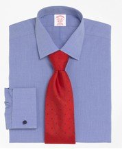 Traditional Relaxed-Fit Dress Shirt, Non-Iron Spread Collar French Cuff