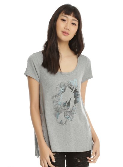 The Little Mermaid Ariel Silhouette Lace Panel Keyhole Top