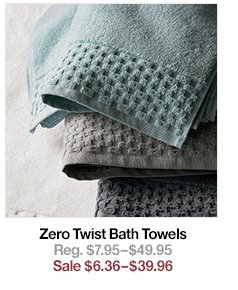 Zero Twist Bath Towels