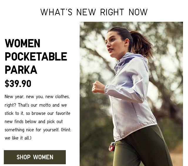 WHAT'S NEW RIGHT NOW - Women Pocketable Parka - SHOP WOMEN'S OUTERWEAR