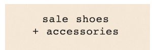 Shop sale accessories.