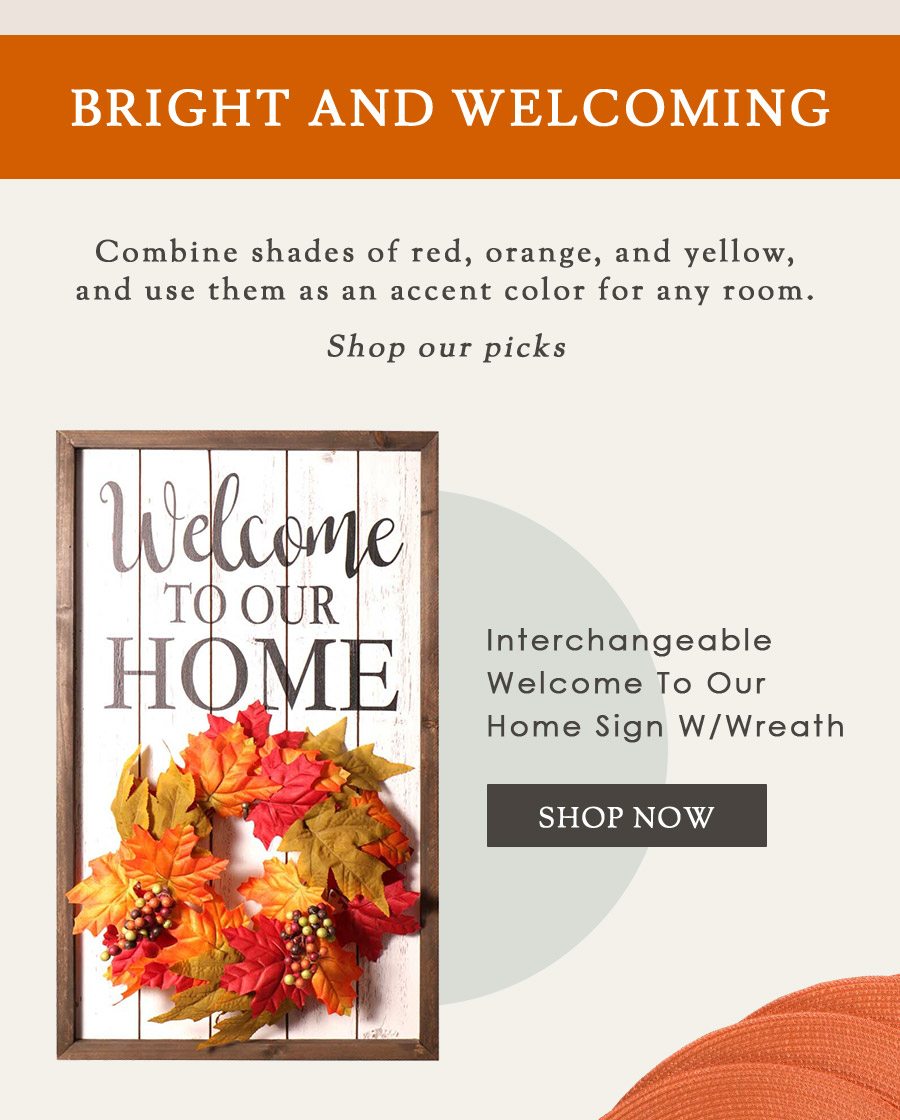 Interchangeable Welcome To Our Home Sign W/Wreath 
