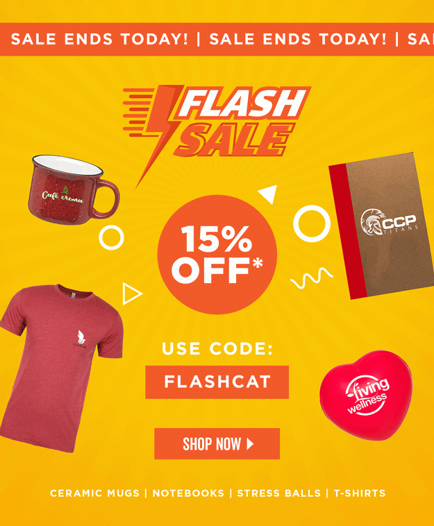 Sale Ends Today | Flash Sale | 15% Off* | Use Code: FLASHCAT | Shop Now | *Discount applies to ceramic mugs, notebooks, stress balls and t-shirts.