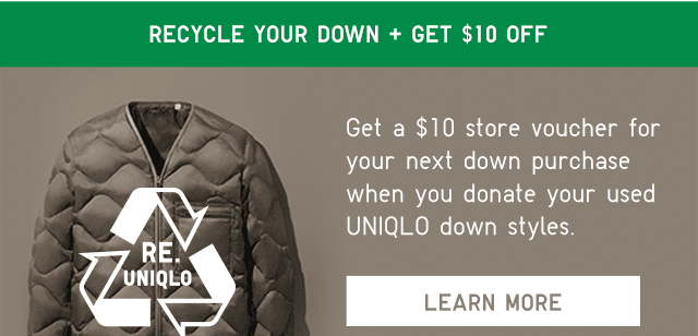 BANNER1 - RECYCLE YOUR DOWN LEARN MORE