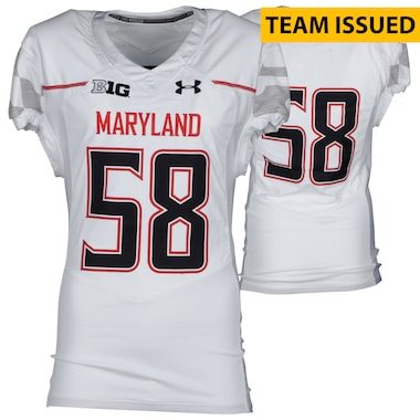 Maryland Terrapins Fanatics Authentic Team-Issued ''OPS'' #58 White Jersey with Big 10 Patch