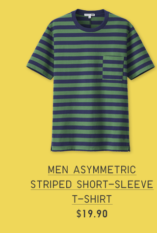 MEN ASYMMETRIC STRIPED SHORT-SLEEVE T-SHIRT $19.90