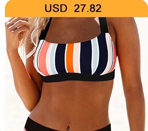 Tie Back Multicolor Striped Bikini Set