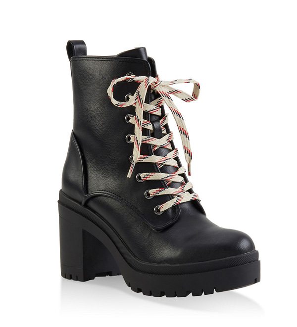 Lace Up Platform Booties