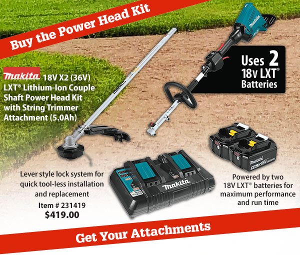 Buy the Power Head Kit 18V X2 (36V) LXT® Lithium-Ion Couple Shaft Power Head Kit with String Trimmer Attachment (5.0Ah)