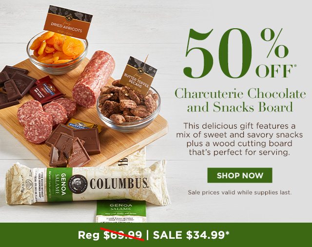 50% OFF Charcuterie Chocolate and Snacks Board