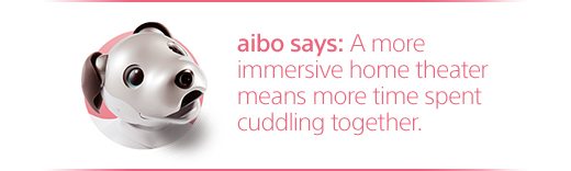 aibo says: A more immersive home theater means more time spent cuddling together.