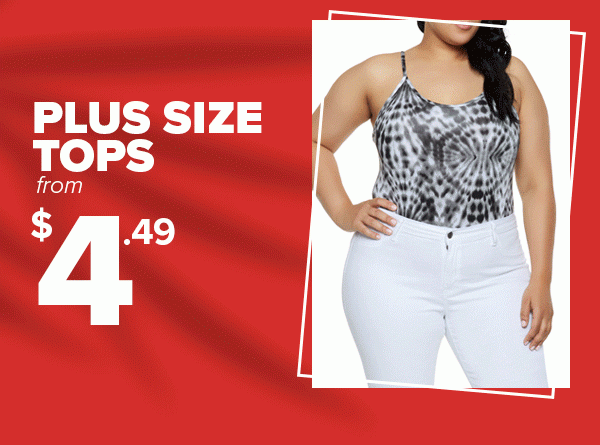 Plus Size Tops from $4.49