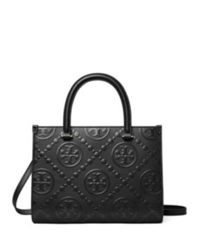 T Monogram Embossed Square Tote